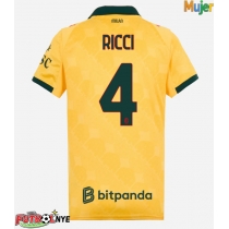 Camiseta AC Milan Samuele Ricci #4 Tercera Equipación para mujer 2025-26 manga corta